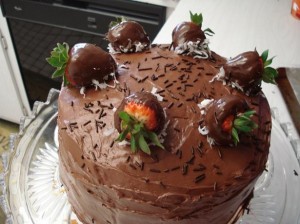 Chocolate-covered strawberry cake