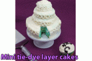 How to make miniature layer cakes with a tie-dye center
